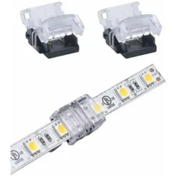 2x Connecteur Coupleur Rapide De Bandes LED Monochromes 8mm Sans Soudure Borne Câble Lumière Adaptateur Bande Lumineuse Pratique Ruban Hippo