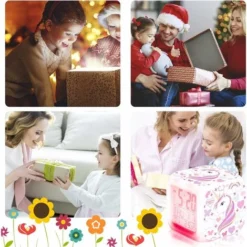 Blue Dream Réveils Pour Filles, Veilleuse Licorne Pour Enfants Avec Motif De Licorne à 4 Côtés Et 7 Types De LED Lumineuses, Réveil De Chevet, Cadeaux Pour Décoration De Chambre De Licorne Pour Chambr -Éclairage Domestique 79996439 4