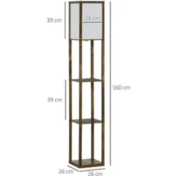 HOMCOM Lampadaire étagère Lampe étagère 26L X 26l X 160H Cm 3 étagères 4 Niveaux MDF Aspect Bois Vieilli 7 HOMCOM Lampadaire étagère Lampe étagère 26L X 26l X 160H Cm 3 étagères 4 Niveaux MDF Aspect Bois Vieilli -Éclairage Domestique 80247615 3