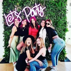 1pc LED Néon Signe Let's Party Pour Fête Décoration Art Décoration Lampe Neon Pour Fête Décor,rose,5w -Éclairage Domestique 81032943 5