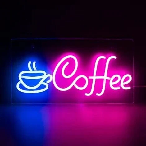 1pc Neon LED Coffee Néon Lettre Art Mural Enseigne Lumineuse Jolie Lampe Néon Pour Café Bar Club Party Deco Cadeau Décoration Fête,rose 1 1pc Neon LED Coffee Néon Lettre Art Mural Enseigne Lumineuse Jolie Lampe Néon Pour Café Bar Club Party Deco Cadeau Décoration Fête,rose