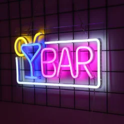 1pc Neon LED Bar Néon Lettre Art Mural Enseigne Lumineuse USB Lampe Néon Pour Bar Club Party Deco Cadeau Décoration Fête,4222cm