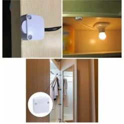 Interrupteur Contacteur De Porte 12V CC 2A 220-240V 50Hz à Visser S'active à L'ouverture Pression Mécanique Charnière Commutateur Placard Armoire Eclairage Automatique Lumière Eclairage, Gris Clair -Éclairage Domestique 81177796 3