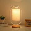 Lampe De Table De Chevet LED, Lampe De Chambre Avec Abat-jour En Tissu Moderne, Lampe De Table Au Design élégant Pour Chambre, Salon, Table à Manger, Bureau (ampoule LED 5W),lin