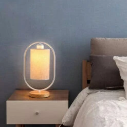 Lampe De Table De Chevet LED, Lampe De Chambre Avec Abat-jour En Tissu Moderne, Lampe De Table Au Design élégant Pour Chambre, Salon, Table à Manger, Bureau (ampoule LED 5W),lin 7 Lampe De Table De Chevet LED, Lampe De Chambre Avec Abat-jour En Tissu Moderne, Lampe De Table Au Design élégant Pour Chambre, Salon, Table à Manger, Bureau (ampoule LED 5W),lin -Éclairage Domestique 81666931 3