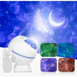 Projecteur De Lumiere D'etoile A LED 3 En 1 Projecteur De Veilleuse USB Avec Telecommande Lune Et Etoiles