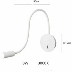 Applique Murale Liseuse Applique Murale 3W LED 3000K Lampe De Lecture Col De Cygne Lampe, (Blanc) 9 Applique Murale Liseuse Applique Murale 3W LED 3000K Lampe De Lecture Col De Cygne Lampe, (Blanc) -Éclairage Domestique 83762378 5