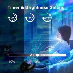 Veilleuse Projecteur Avec Télécommande Et Minuterie, Rechargeable Par USB, Lampe De Projecteur Bluetooth Avec 8 Modes De Couleur Et 8 Mélodies De La Nature Pour Enfants, Adultes, Décoration De Fête -Éclairage Domestique 85565096 3