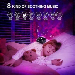 Veilleuse Projecteur Avec Télécommande Et Minuterie, Rechargeable Par USB, Lampe De Projecteur Bluetooth Avec 8 Modes De Couleur Et 8 Mélodies De La Nature Pour Enfants, Adultes, Décoration De Fête -Éclairage Domestique 85565096 4