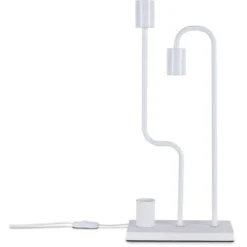 Paco Home Lampadaire Lampe De Table Salon Lampe De Chevet Abat-Jour Bois Moderne Blanc, Lampe De Table 2