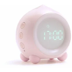Réveil Enfant Lumineux LED Numerique Lampe Réveil Veilleuse Fille Garcons Jour Nuit Enfant Volume Réglable Snooze Réveil En USB Charge,