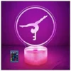 DHKLFA Creative Gymnastique Artistique 3D Veilleuse Alimenté USB Interrupteur Tactile Télécommande LED Décor Optique Illusion 3D Lampe