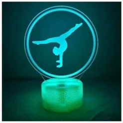DHKLFA Creative Gymnastique Artistique 3D Veilleuse Alimenté USB Interrupteur Tactile Télécommande LED Décor Optique Illusion 3D Lampe -Éclairage Domestique 87908359 5