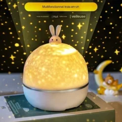 One Fire Veilleuse Bébé Projecteur Ciel Etoile, Bluetooth Veilleuse Musicale Et Lumineuse,8 Films Veilleuse Enfant, 360°Rotation Telecommandé Veilleuse + Lampe De Chevet Enfant, Kawaii Deco Cadeau Ths
