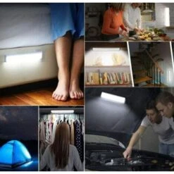 Lampe Led Detecteur De Mouvement Interieur Lumière Armoire 10 LEDs Spot Sans Fil, Lampe De Placard LED éclairage Led à Piles Avec Bande Magnétique, Veilleuse Enfant Escaliers Couloir Lot De 3，Lumière -Éclairage Domestique 88641629 5