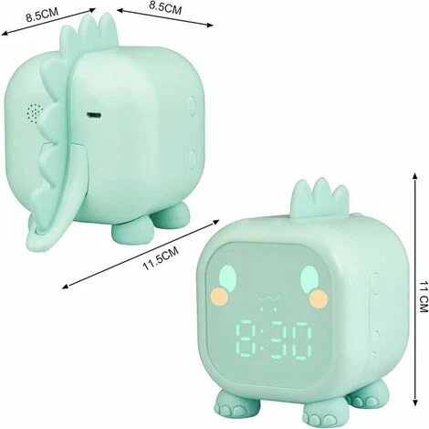 Réveil Enfant Fille Garcons Dinosaure Lumineux Reveil Enfant Numerique Lampe Réveil Veilleuse Jour Nuit Enfant Réveil De La Maternelle Volume Réglable Avec Snooze Compte à Rebours-Vert 4 Réveil Enfant Fille Garcons Dinosaure Lumineux Reveil Enfant Numerique Lampe Réveil Veilleuse Jour Nuit Enfant Réveil De La Maternelle Volume Réglable Avec Snooze Compte à Rebours-Vert – Image 4