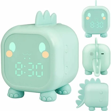 Réveil Enfant Fille Garcons Dinosaure Lumineux Reveil Enfant Numerique Lampe Réveil Veilleuse Jour Nuit Enfant Réveil De La Maternelle Volume Réglable Avec Snooze Compte à Rebours-Vert 5 Réveil Enfant Fille Garcons Dinosaure Lumineux Reveil Enfant Numerique Lampe Réveil Veilleuse Jour Nuit Enfant Réveil De La Maternelle Volume Réglable Avec Snooze Compte à Rebours-Vert – Image 5