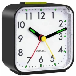 Mini-réveil De Voyage Réveil Simule La Fonction De Sommeil Numérique De L'alarme Et L' éclairage Sans Tic-tac Réveil ( Noir )