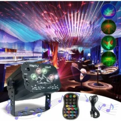 Boule Disco Avec Télécommande Sans Fil Et Câble USB - Lampe De Fête LED à Commande Vocale - Rotative à 360 ° - Pour Halloween, Noël, Club, Fête, Vacances (R90)