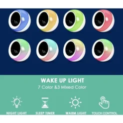 Réveil Enfant, Réveil D’apprentissage Au Sommeil Pour Enfant, Avec Affichage De La Lune Et Du Soleil, Veilleuse, Alarme Et Son Favorisant Le Sommeil Intégrés -Éclairage Domestique 89694504 3