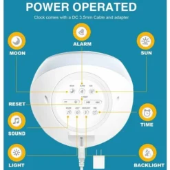 Réveil Enfant, Réveil D’apprentissage Au Sommeil Pour Enfant, Avec Affichage De La Lune Et Du Soleil, Veilleuse, Alarme Et Son Favorisant Le Sommeil Intégrés -Éclairage Domestique 89694504 5