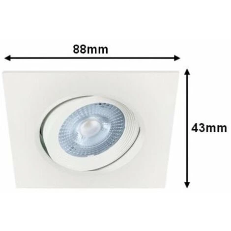 Spot LED Encastrable Orientable 5W Carré Blanc SMD - Blanc 2 Spot LED Encastrable Orientable 5W Carré Blanc SMD - Blanc – Image 2