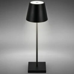 Lampe De Table Rechargeable Dimmable Sans Fil L'intérieur L'extérieur IP54 Fonction Tactile USB-C 2m Noir