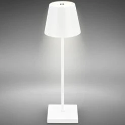 Lampe De Table Rechargeable Dimmable Sans Fil, Lampe De Table Dimmable Intérieur L'extérieur IP54 Fonction Tactile USB-C 2m Blanc