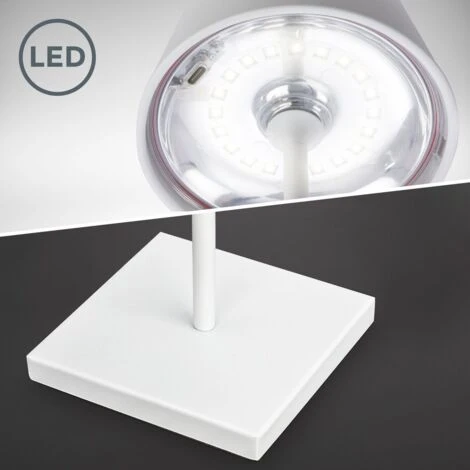 Lampe De Table Rechargeable Dimmable Sans Fil, Lampe De Table Dimmable Intérieur L'extérieur IP54 Fonction Tactile USB-C 2m Blanc 2 Lampe De Table Rechargeable Dimmable Sans Fil, Lampe De Table Dimmable Intérieur L'extérieur IP54 Fonction Tactile USB-C 2m Blanc – Image 2