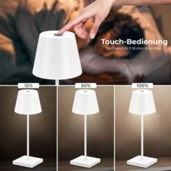 Lampe De Table Rechargeable Dimmable Sans Fil, Lampe De Table Dimmable Intérieur L'extérieur IP54 Fonction Tactile USB-C 2m Blanc 7 Lampe De Table Rechargeable Dimmable Sans Fil, Lampe De Table Dimmable Intérieur L'extérieur IP54 Fonction Tactile USB-C 2m Blanc -Éclairage Domestique 94104517 3