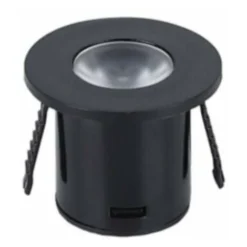 Mini Spot LED Encastrable 1W 90° Rond Noir - Blanc Chaud 2300k -