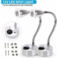 Applique Murale LED 12V Spot LED Lampe De Lecture Interrupteur Camper Caravan RV RV Lumières Chaudes (2 Pièces)