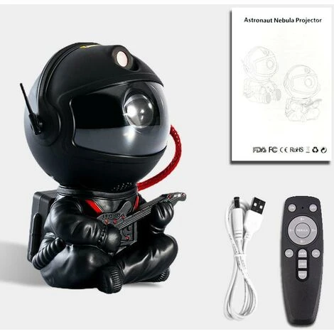 Astronaut Galaxy Projector Light, Projecteur D'étoile D'astronaute Avec Télécommande Et Luminosité Réglable(15 Types), Rotation à 360 ° , Pour Décoration Et Cadeau Pour Enfants (Noir) 1 Astronaut Galaxy Projector Light, Projecteur D'étoile D'astronaute Avec Télécommande Et Luminosité Réglable(15 Types), Rotation à 360 ° , Pour Décoration Et Cadeau Pour Enfants (Noir)