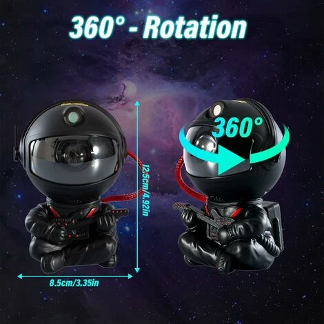 Astronaut Galaxy Projector Light, Projecteur D'étoile D'astronaute Avec Télécommande Et Luminosité Réglable(15 Types), Rotation à 360 ° , Pour Décoration Et Cadeau Pour Enfants (Noir) 3 Astronaut Galaxy Projector Light, Projecteur D'étoile D'astronaute Avec Télécommande Et Luminosité Réglable(15 Types), Rotation à 360 ° , Pour Décoration Et Cadeau Pour Enfants (Noir) – Image 3