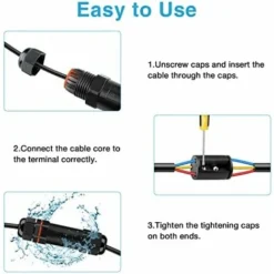 WddnAot Connecteurs De Câbles Étanches, Boite De Derivation Étanche Exterieur IP68, Raccord Electrique Étanche Lot De 3, Connecteur Electrique Etanche 3 Fils Pour Câble Ø 2-13mm -Éclairage Domestique 95084867 5
