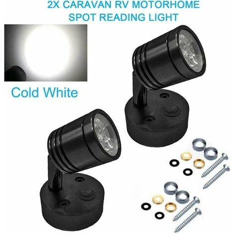 12V LED Lumières Camping-car, Spot Mural Liseuse Voiture Caravane Bateau Intérieur Lumière Camping-car Lampe Avec Interrupteur Blanc Froid 3 12V LED Lumières Camping-car, Spot Mural Liseuse Voiture Caravane Bateau Intérieur Lumière Camping-car Lampe Avec Interrupteur Blanc Froid – Image 3