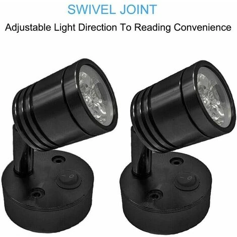 12V LED Lumières Camping-car, Spot Mural Liseuse Voiture Caravane Bateau Intérieur Lumière Camping-car Lampe Avec Interrupteur Blanc Froid 4 12V LED Lumières Camping-car, Spot Mural Liseuse Voiture Caravane Bateau Intérieur Lumière Camping-car Lampe Avec Interrupteur Blanc Froid – Image 4