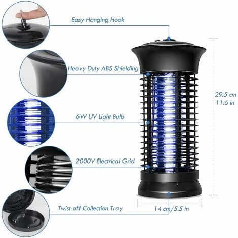 Lampe Anti-moustiques, Puissant Piège électronique à Insectes Anti-insectes Puissant Piège à Mouches Anti-insectes Avec Crochet Moustique Zappers Fly Gnat Zappers Pour L'intérieur 5 Lampe Anti-moustiques, Puissant Piège électronique à Insectes Anti-insectes Puissant Piège à Mouches Anti-insectes Avec Crochet Moustique Zappers Fly Gnat Zappers Pour L'intérieur – Image 5