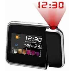 Réveil à Projection Réveil à Projection Au Plafond Réveil Numérique Réveil à Projection Réveil Numérique à LED Avec Station De Temps LCD Température Et Date Chargement USB 12 Heures Et 24 Heures Chamb