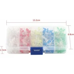 Accessoire Pour Ruban LED (connecteur, Contrôleur, Amplificateur)　Diode électroluminescente,Assortment Diodes Kit DIY 500pcs 3mm LED Lumière Blanc Jaune Rouge Bleu Vert -Éclairage Domestique 96338337 3