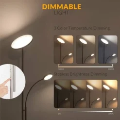 Lampadaire LED Tactile 36W 2000Lm 2 Lumières Dimmable + Télécommande -Éclairage Domestique 96518054 5