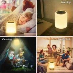 LLING Lampe De Chevet Sans Fil Tactile Réglable Par La Lumière, LED A Batterie, 4 Décoloration, 3 Luminosité, LED Rechargeable Pour Enfants, Avec Minuterie Pour La Chambre, La Table Et La Nuit -Éclairage Domestique 96753665 4