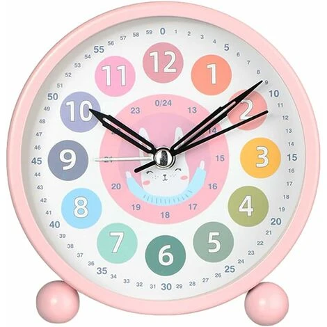Réveil D'apprentissage Pour Enfants, Jolie Horloge De Bureau Silencieuse, 10,2 Cm (lapin Rose) 1 Réveil D'apprentissage Pour Enfants, Jolie Horloge De Bureau Silencieuse, 10,2 Cm (lapin Rose)