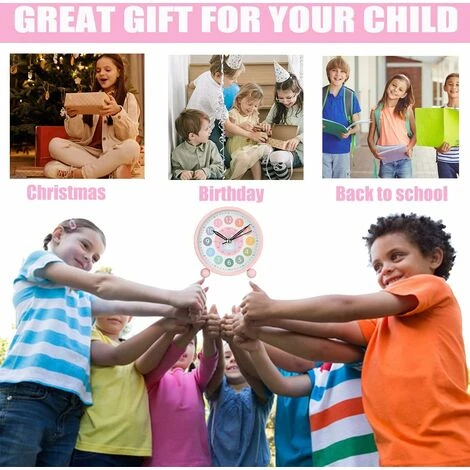 Réveil D'apprentissage Pour Enfants, Jolie Horloge De Bureau Silencieuse, 10,2 Cm (lapin Rose) 3 Réveil D'apprentissage Pour Enfants, Jolie Horloge De Bureau Silencieuse, 10,2 Cm (lapin Rose) – Image 3