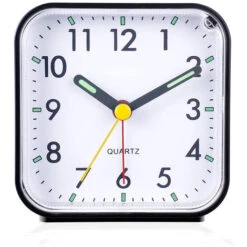 Petit Réveil Analogique À Piles Silencieux Sans Tic-Tac Bips Progressifs Fonction Snooze Fonctions Lumineuses