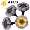 4pcs IP65 étanche Résine Solaire Lumières Jardin 16LED Blanc Chaud Paysage éclairage LED Encastré Spot Solaire Extérieur Pour Cour Allée Pelouse