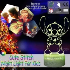 Lampe Stitch,Veilleuse De Dessin Animé 3D Enfant Rechargeable Lampe De Chevet De Chambre USB Télécommande 16 Couleurs Lampe De Bureau Illusion Décoration De Chambre De Bébé Doux Fille(Crack Stitch) 9 Lampe Stitch,Veilleuse De Dessin Animé 3D Enfant Rechargeable Lampe De Chevet De Chambre USB Télécommande 16 Couleurs Lampe De Bureau Illusion Décoration De Chambre De Bébé Doux Fille(Crack Stitch) -Éclairage Domestique 98263827 5