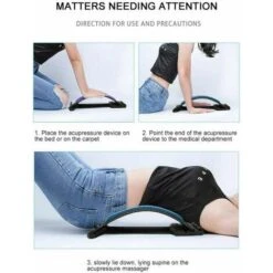 LECHUANG Brancard Dorsal Brancard Dorsal Entraîneur Dorsal Ergonomique Massage Du Dos Brancard De Colonne Vertébrale Contre Les Tensions Et Les Maux De Dos (blanc Et Bleu) -Éclairage Domestique 98443206 5