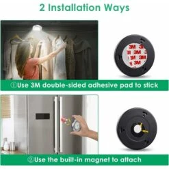 Lampes De Placard, Détecteur De Mouvement Pour L'intérieur, Lampes De Placard à DEL Alimentées Par Batterie, Veilleuses De Mouvement à Coller N'importe Où, Lumières D'escalier, Appliques Murales Pour -Éclairage Domestique 99409695 3