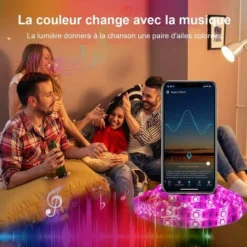 Ruban LED WiFi 10 M (2 X 5M), Bande LED RGB 5050 SMD IP65 Multicolore 16 Millions De Couleurs Sync Avec Musique Smart Téléphone APP Travail Avec Alexa Google Home, Pour Décoration Maison [Classe énerg 9 Ruban LED WiFi 10 M (2 X 5M), Bande LED RGB 5050 SMD IP65 Multicolore 16 Millions De Couleurs Sync Avec Musique Smart Téléphone APP Travail Avec Alexa Google Home, Pour Décoration Maison [Classe énerg -Éclairage Domestique 99452616 5